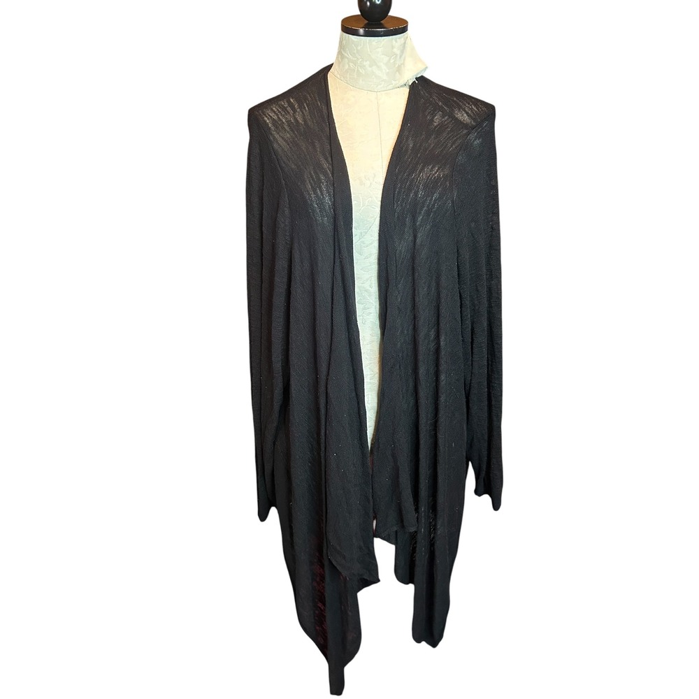 Torrid Black Open Front Draped Slub Knit Cardigan Sweater Lightweight Plus 6 6X